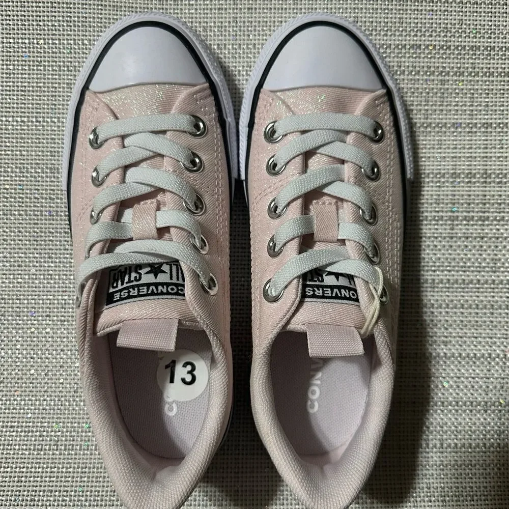 Converse 13 & 1,2,3 Girls Light Pink Metallic White Black Brown Soles Sneakers